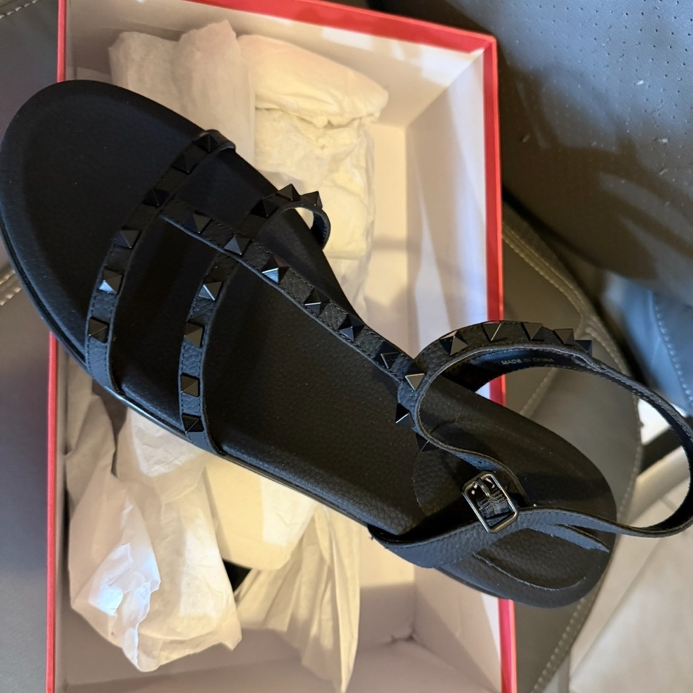 Vaneli Black Studded Sandals